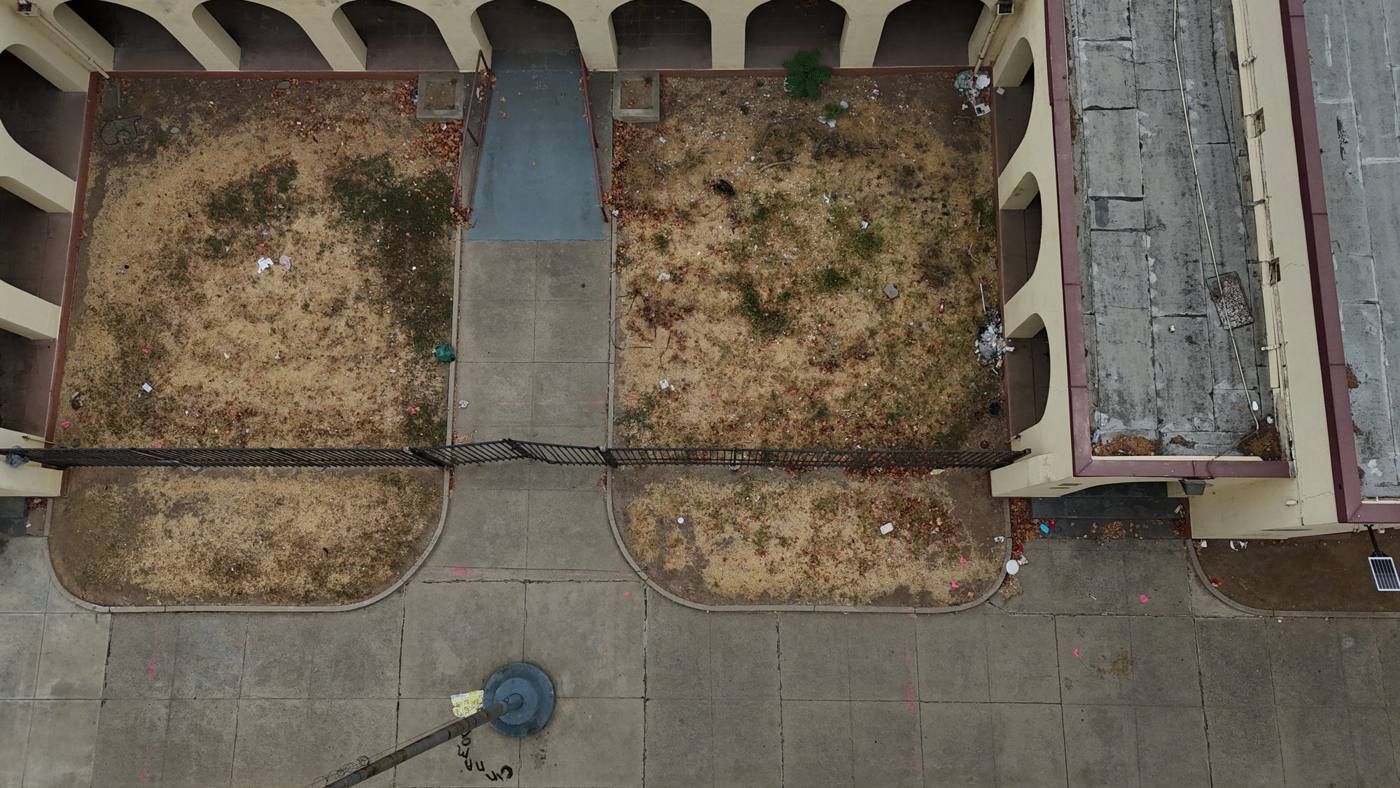 The school courtyard seen from above